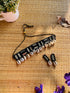 Black Check Mirror Choker with earrings